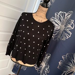 NWOT Zara Knit Sweater with Silver Polka Dots